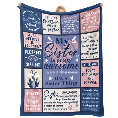My Sister Is Pretty Awesome Quotes Blanket Celebrating Sisterhood