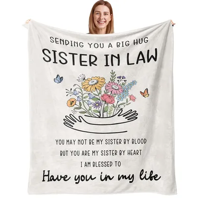 Sister in Law Flowers Blanket: A Big Hug for Family by Heart