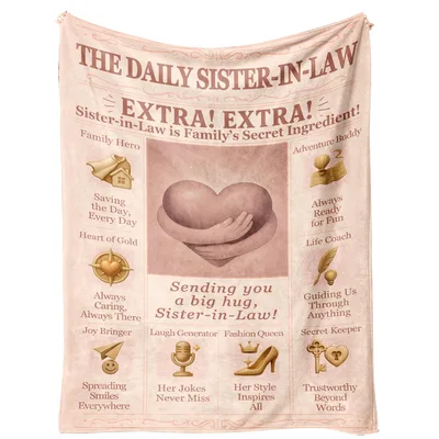Sister-in-law Newspaper Headline Blanket Celebrating Family Hero