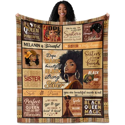 Black Sisters Affirmation Blanket Celebrating Strength and Sisterhood