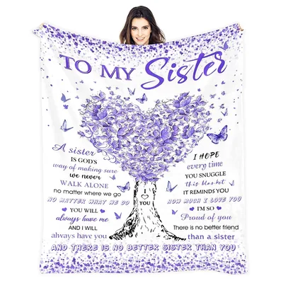 To My Sister Purple Tree Blanket
