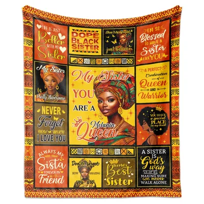 Black Sister Melanin Queen Blanket Celebrating Sisterhood and Pride