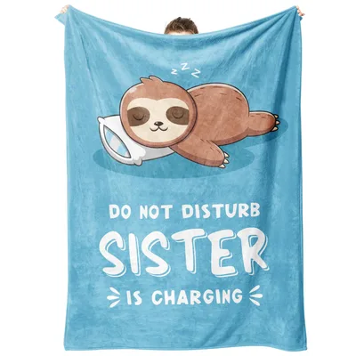 Sloth Sleeping Sister Blanket Do Not Disturb Charging Design