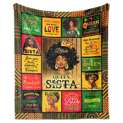 Black Sisters Afro Women Blanket Celebrating Sisterhood and Power