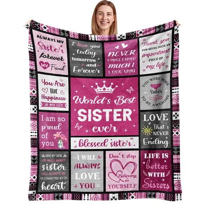 World's Best Sister Quotes Blanket: A Collage of Love and Laughter