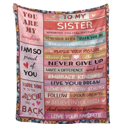 Sister Inspirational Quotes Blanket features uplifting