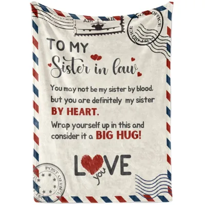To My Sister in Law Letter Blanket: A Heartfelt Air Mail Design