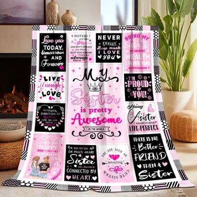 Sisters Are Forever Pink Blanket: My Sister Is Pretty Awesome Design