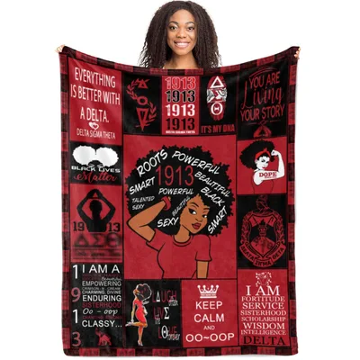Greek Inspired Sorority Word Blanket: Delta Sigma Theta Tribute Design