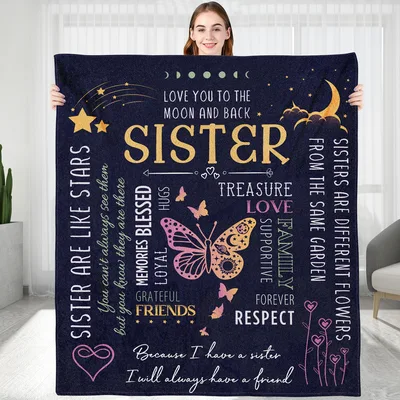 Sister Love Blanket: Moon and Back Sister Design