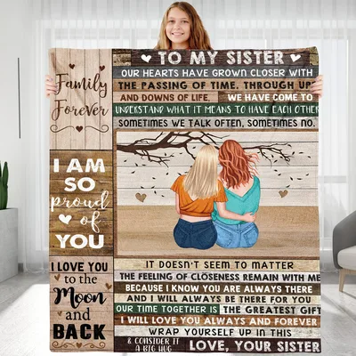 To My Sister Family Blanket: A Rustic Tribute to Sisterly Love
