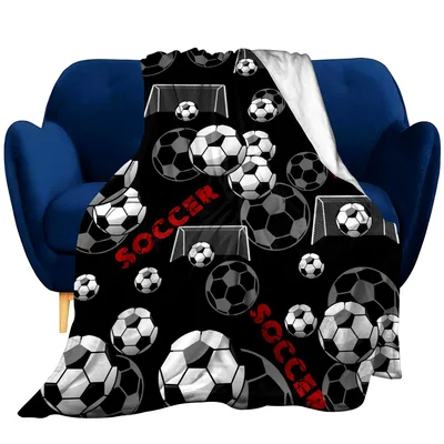 Soccer Soccer Blanket: Classic Ball and Goal Pattern for Fans