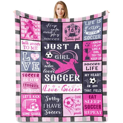 Girls Soccer Soccer Girl Blanket for Field Lovers