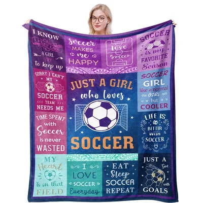 Soccer Girl Quotes Blanket: Just a Girl Who Loves Soccer Design
