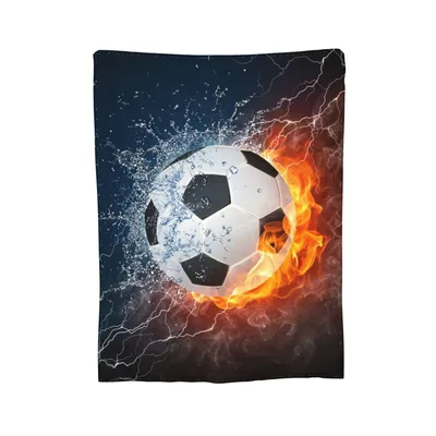 Soccer Ball Fire Water Blanket: Element Design for Sports Fans