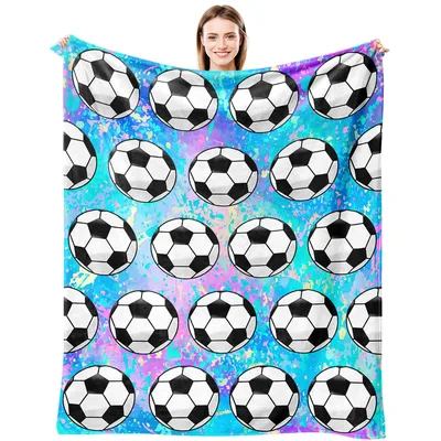 Soccer Balls on Tie-Dye Blanket