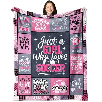 Soccer Girl Pink Blanket: Just a Girl Who Loves Soccer Design