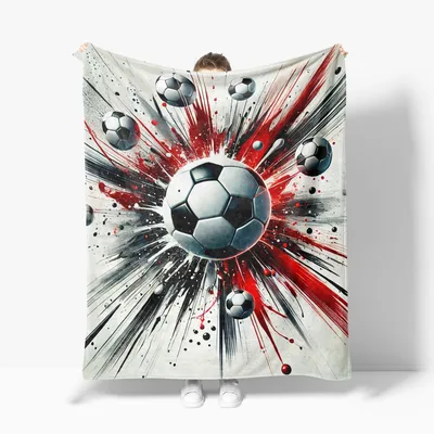 Soccer Ball Abstract Art Blanket for Fans of Dynamic Sports Graphics