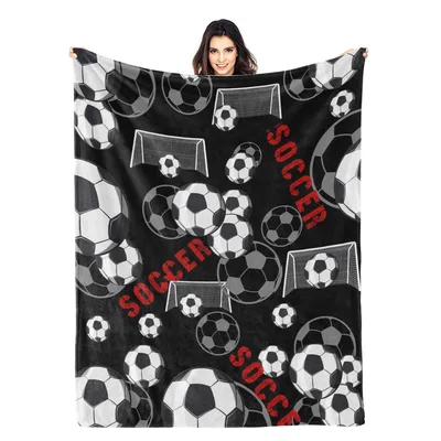 Soccer Balls and Goals Blanket: A Pattern of Balls and Nets