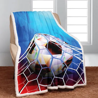 Soccer Ball Net Blanket: Geometric Soccer Design for Fans