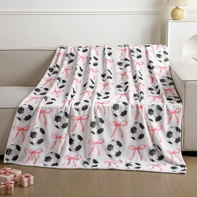 Soccer Balls and Pink Blanket for Girls Who Love Sports