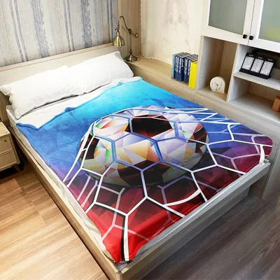 Soccer Ball Net Design Blanket: Geometric Soccer Theme