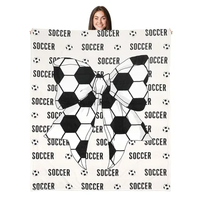 Soccer Bow Coquette Blanket: Soccer Themed Bow Design