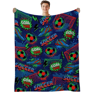 Goal Time Soccer Pattern Blanket: Energetic Football Design