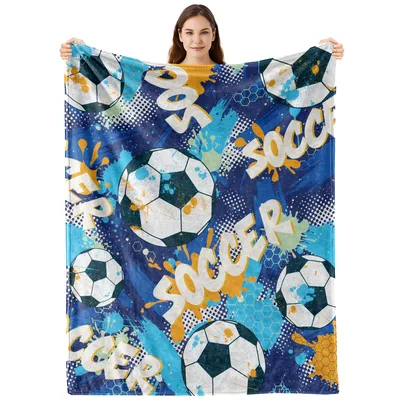 Soccer Balls Graffiti Blanket: Urban Soccer Art for Fans