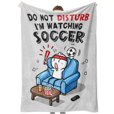 Couch with Throw Blanket: Do Not Disturb Soccer Fan Design