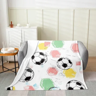 Soccer Balls Pattern Blanket: Artistic Soccer Ball Design for Fans
