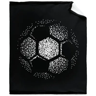 Soccer Ball Dot Art Blanket: Stylized Dotted Soccer Sphere Design