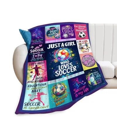 Just a Girl Who Loves Soccer Blanket for Field Fans