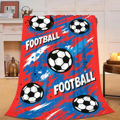 Soccer Balls Splash Pattern Blanket: Bold Football Design for Fans