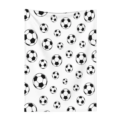 Soccer Balls Pattern Blanket: Classic Black – Design 2