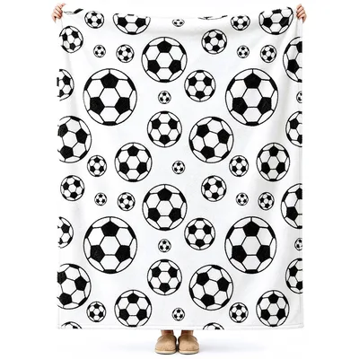 Soccer Ball Pattern Blanket: Classic Black and White Design for Kids