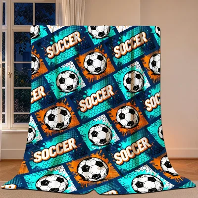 Soccer Balls Pattern Blanket: Bold Soccer Design for Fans