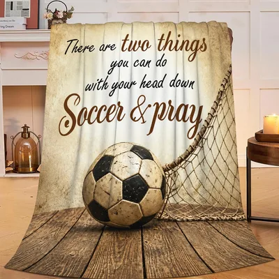 Soccer and Pray Quote Blanket for Goalkeepers and Fans