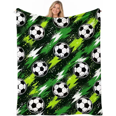 Soccer Balls Lightning Pattern Blanket No. 2