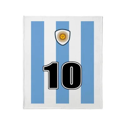 Argentina Stripes Number 10 Blanket: Soccer Jersey Design