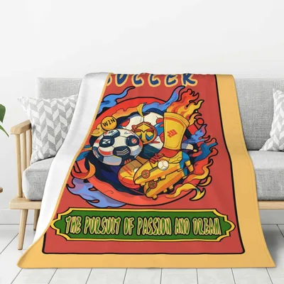 Soccer Priority Passion Blanket featuring a flaming cleat