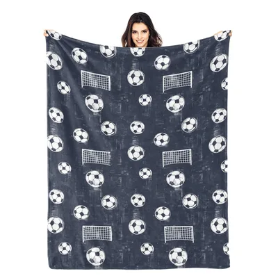Soccer Balls and Goal Nets Blanket for Field Lovers