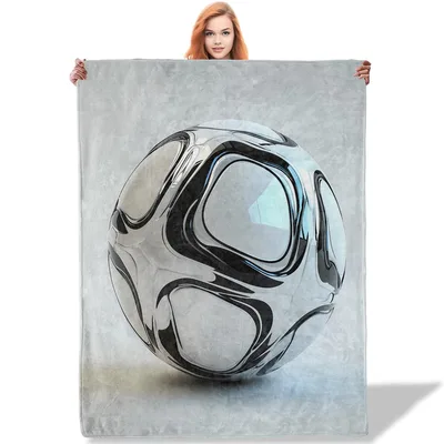 Soccer Ball Close-Up Blanket: Modern Abstract Soccer Art Design