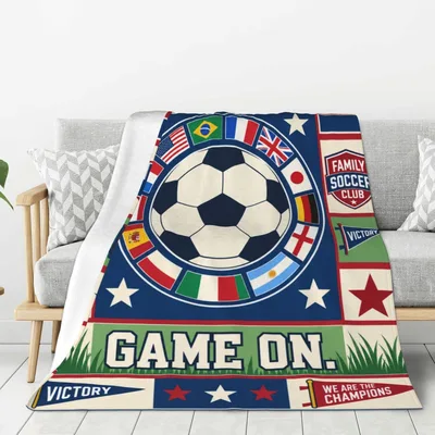 Family Soccer Club Game Blanket for International Fans