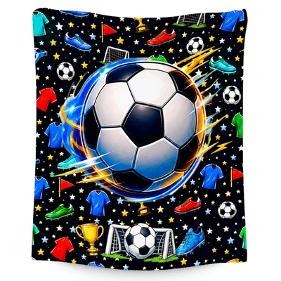 Soccer Ball Star Pattern Blanket: Dynamic Soccer Design for Young Fans