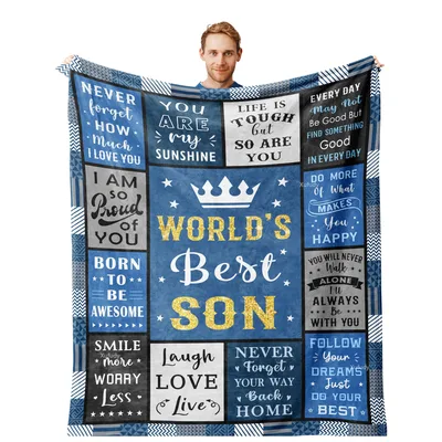 World's Best Son Blanket: Inspirational Quotes for Grown Men