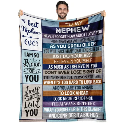 Gift for Nephew Blanket: Sentimental Message for Growing Up
