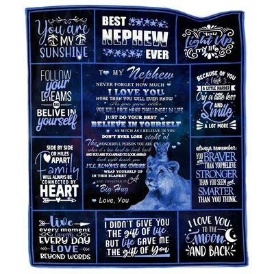 Nephew Birthday Lion Blanket Best Nephew Ever Design
