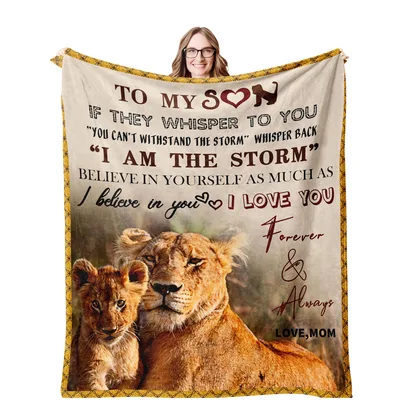 Lion Cubs Mom Son Blanket: A Mother's Encouraging Message for Her Boy