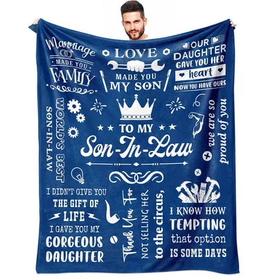 To My Son in Law Word Blanket: A Family Tribute Design